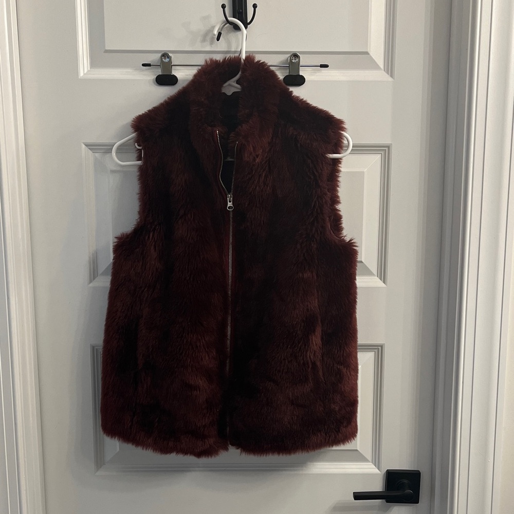 J. Crew Faux Fur Vest in Rich Brown